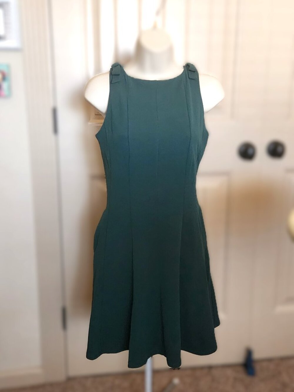 Rachel Zoe Green Size  2 Shoulder Bow Dress